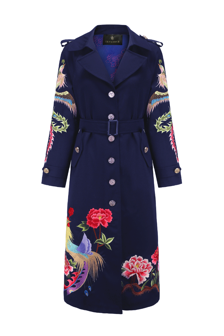 PHOENIX HERITAGE TRENCH COAT (NAVY) – SKYLENCE