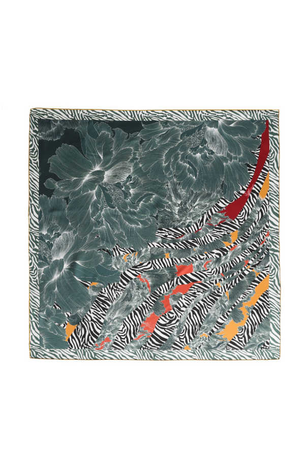 Peony Jungle Silk Scarf