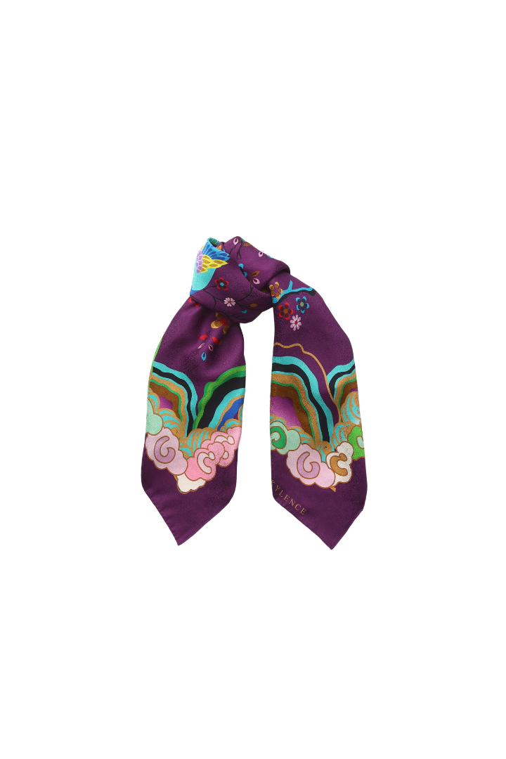 Wendy Morrison x SKYLENCE Kujaku Peacock Silk Scarf
