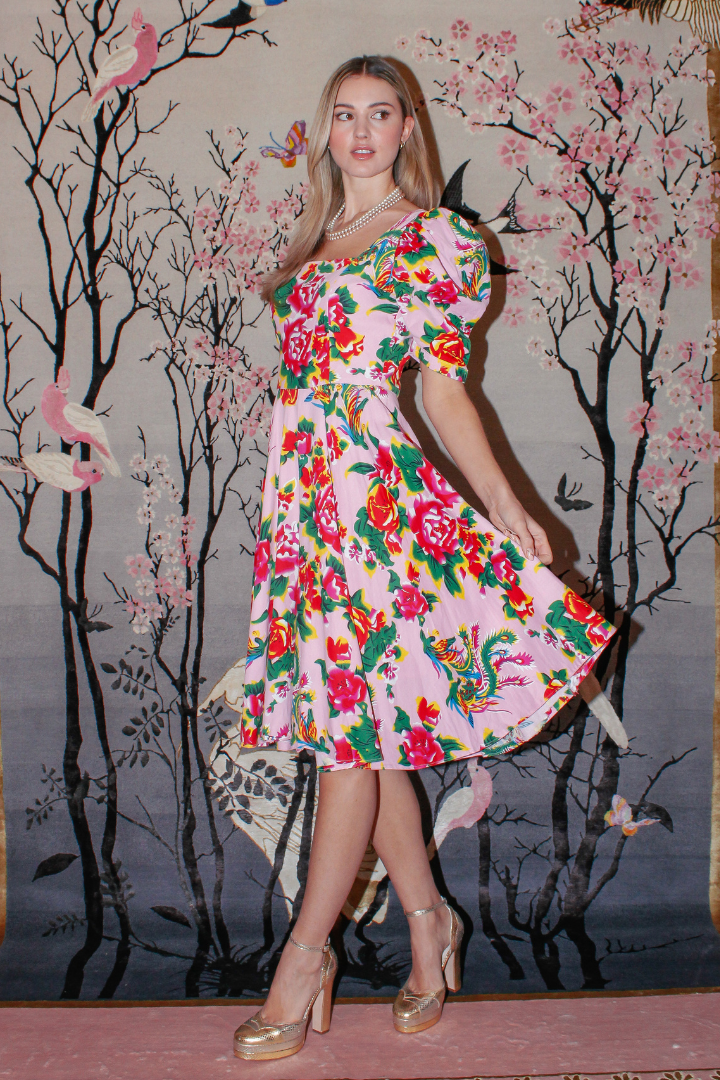 Tudor Peony Dress Pink