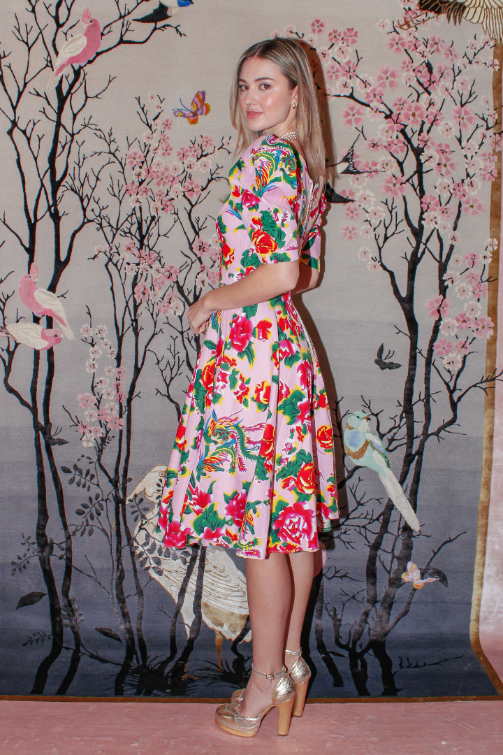 Tudor Peony Dress Pink