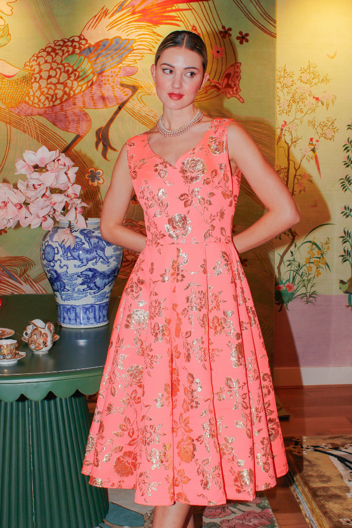 Imperial Peony Jacquard Dress – SKYLENCE
