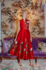 ROYAL RED CRANE DRESS