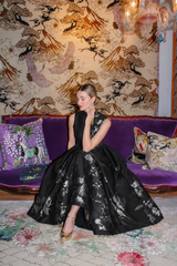 ROYAL BLACK BLOSSOM DRESS