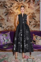 ROYAL BLACK BLOSSOM DRESS