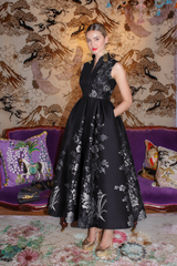 ROYAL BLACK BLOSSOM DRESS