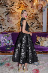 ROYAL BLACK BLOSSOM DRESS