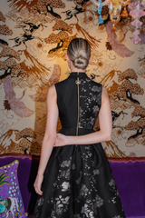 ROYAL BLACK BLOSSOM DRESS