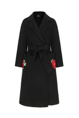 Peony Grace Robe Coat (Black)