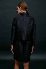 Plum Blossom Cropped Blazer Black