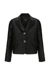 Plum Blossom Cropped Blazer Black