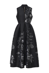 ROYAL BLACK BLOSSOM DRESS