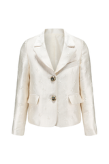 Plum Blossom Cropped Blazer White