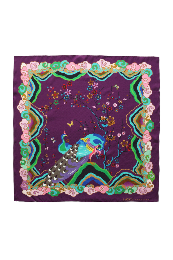 Wendy Morrison x SKYLENCE Kujaku Peacock Silk Scarf