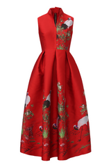 ROYAL RED CRANE DRESS