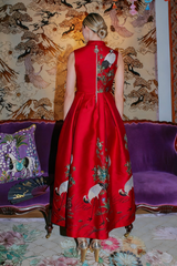ROYAL RED CRANE DRESS