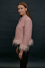 PEACE FEATHER BLAZER PINK