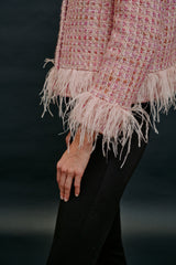 PEACE FEATHER BLAZER PINK