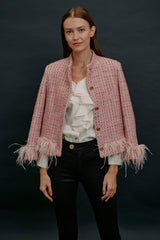 PEACE FEATHER BLAZER PINK