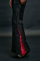 Plum Blossom Noir Flare Trousers