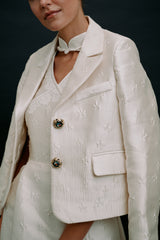 Plum Blossom Cropped Blazer White