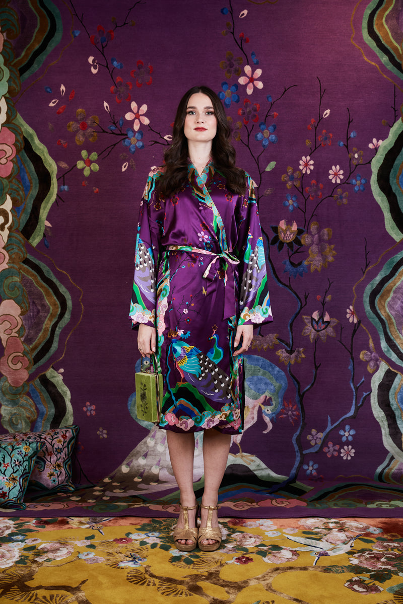Wendy Morrison x SKYLENCE Kujaku Peacock Silk Kimono