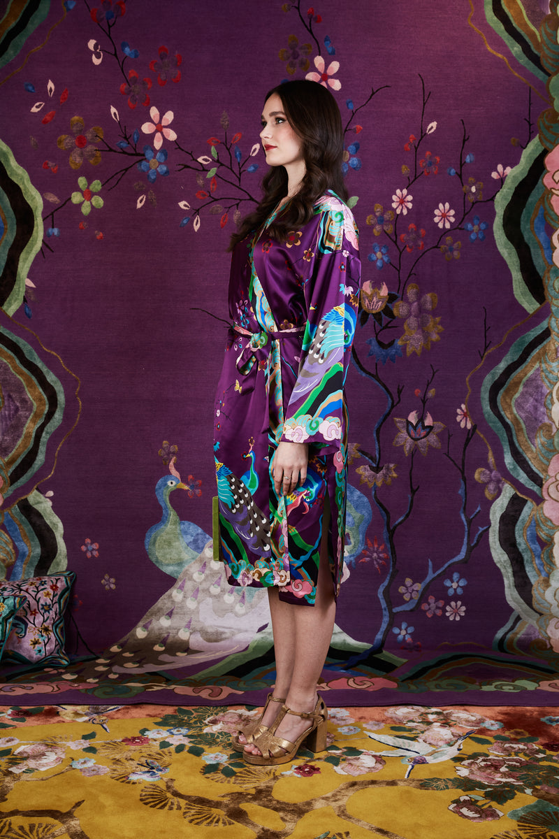 Wendy Morrison x SKYLENCE Kujaku Peacock Silk Kimono