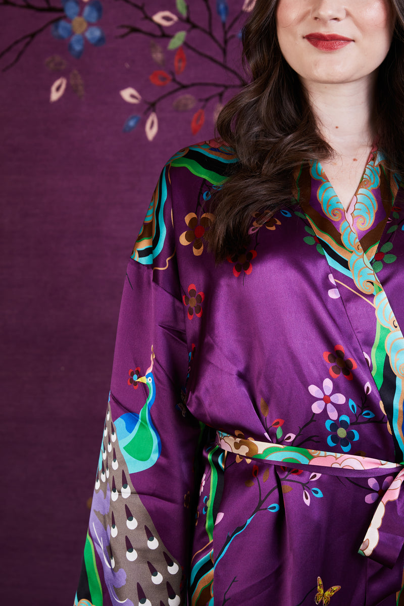 Wendy Morrison x SKYLENCE Kujaku Peacock Silk Kimono