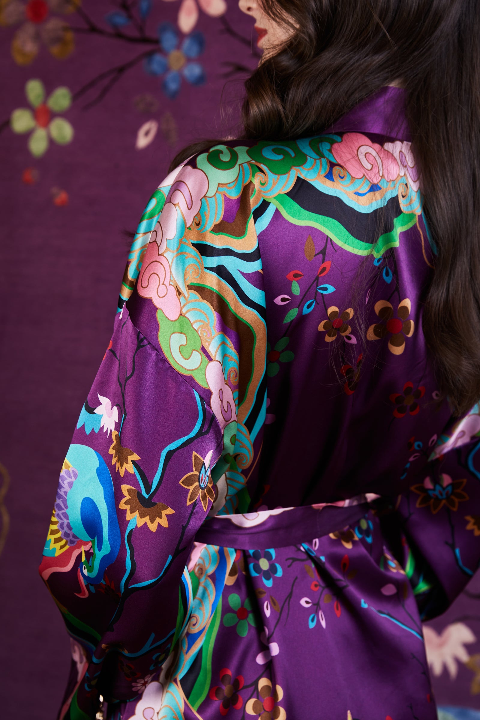 Wendy Morrison x SKYLENCE Kujaku Peacock Silk Kimono