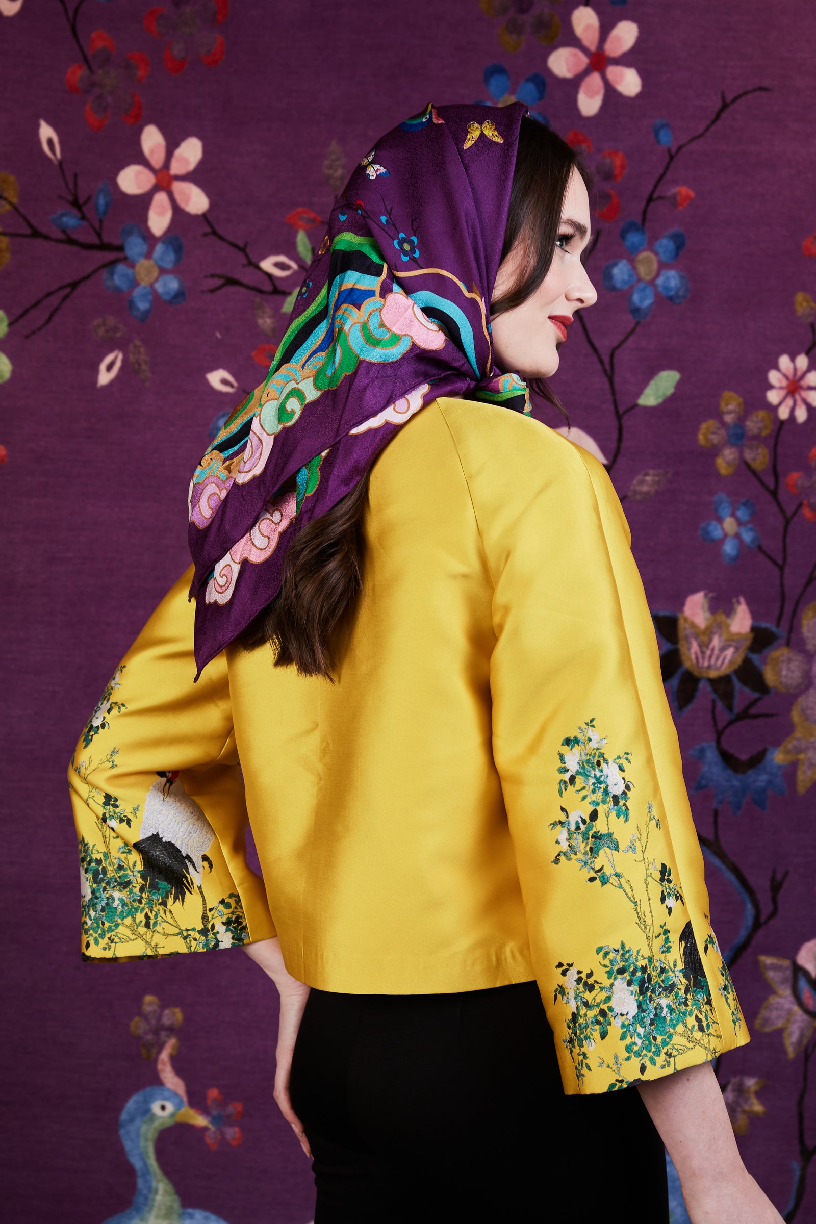 Wendy Morrison x SKYLENCE Kujaku Peacock Silk Scarf