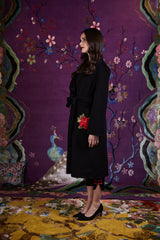 Peony Grace Robe Coat (Black)