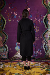 Peony Grace Robe Coat (Black)