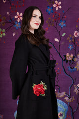 Peony Grace Robe Coat (Black)