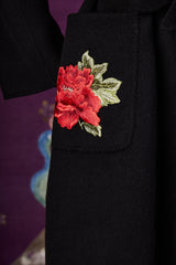 Peony Grace Robe Coat (Black)