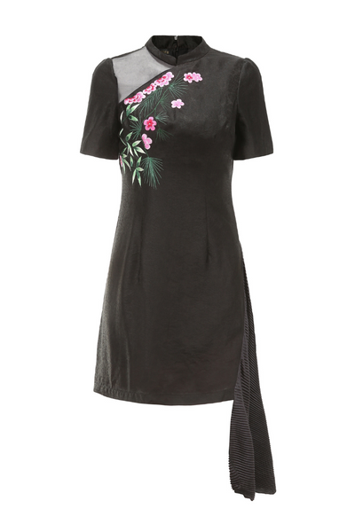 Qipao Short Dress Black – SKYLENCE