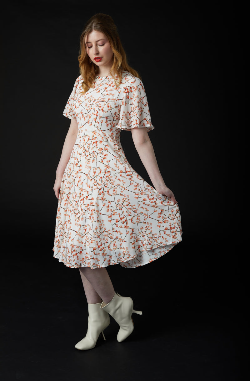 Plum Blossom Tea Dress (Crepe de Chine)