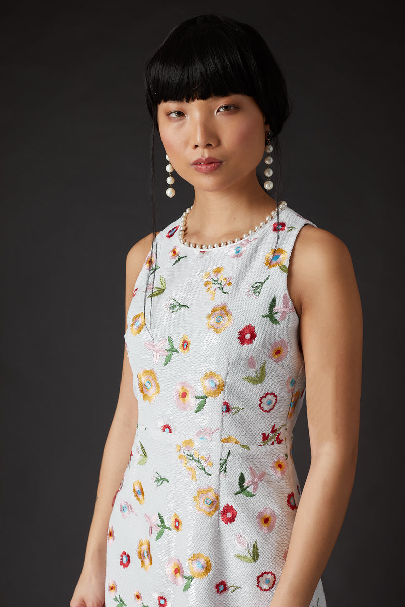 Derling Embroidered Dress White