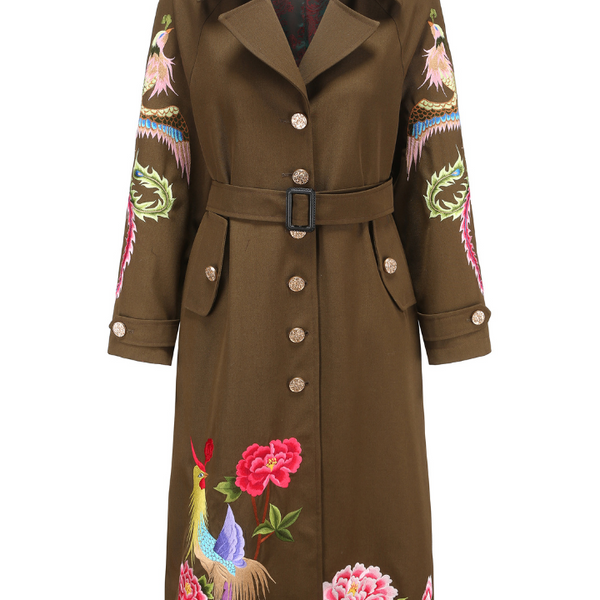 PHOENIX HERITAGE TRENCH COAT (ARMY GREEN) – SKYLENCE