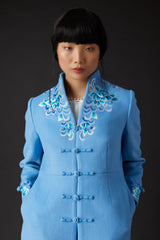Yanxi Embroidered Coat Blue