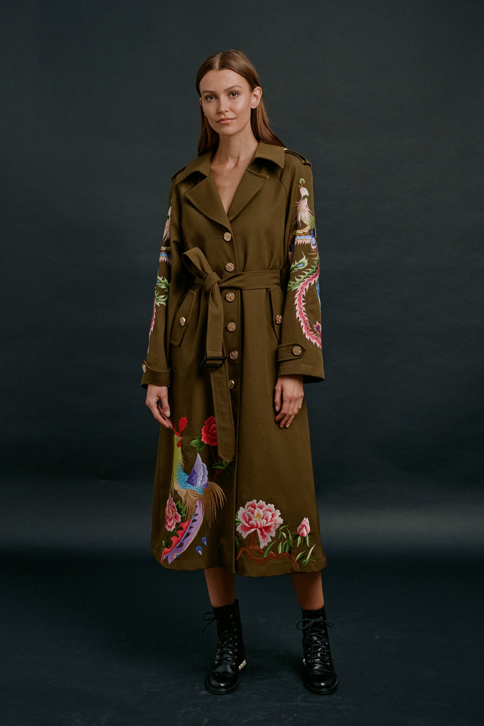 PHOENIX HERITAGE TRENCH COAT (ARMY GREEN) – SKYLENCE