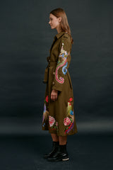 FENG HUANG PHOENIX TRENCH COAT (ARMY GREEN)