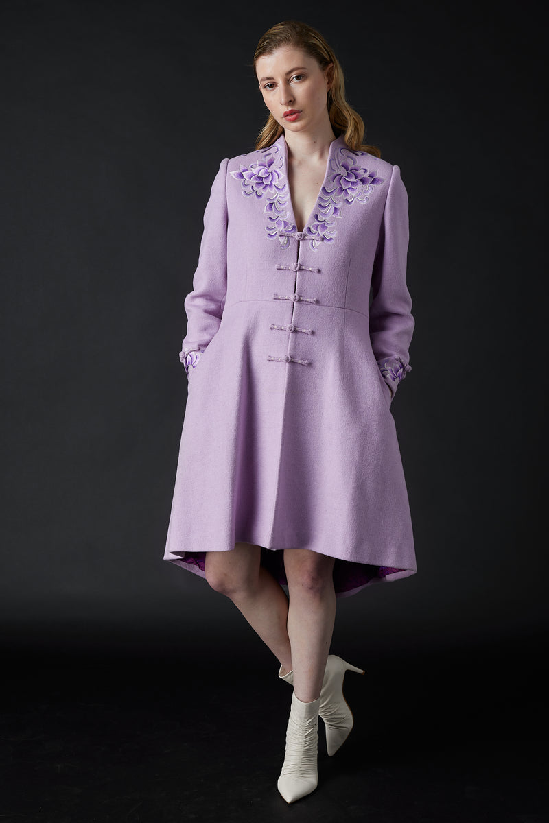 Yanxi Embroidered Coat Lilac