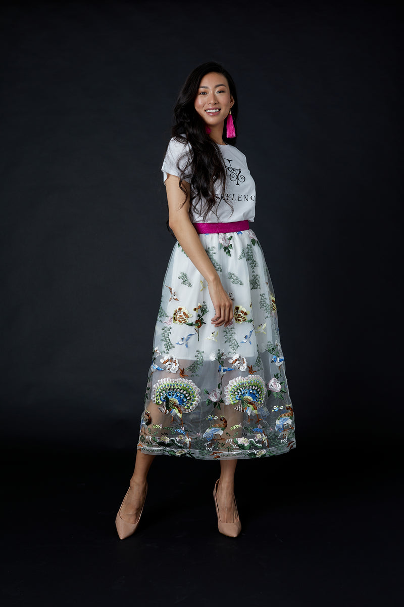 QiaoChu Embroidered Maxi Skirt