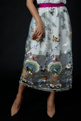 QiaoChu Embroidered Maxi Skirt