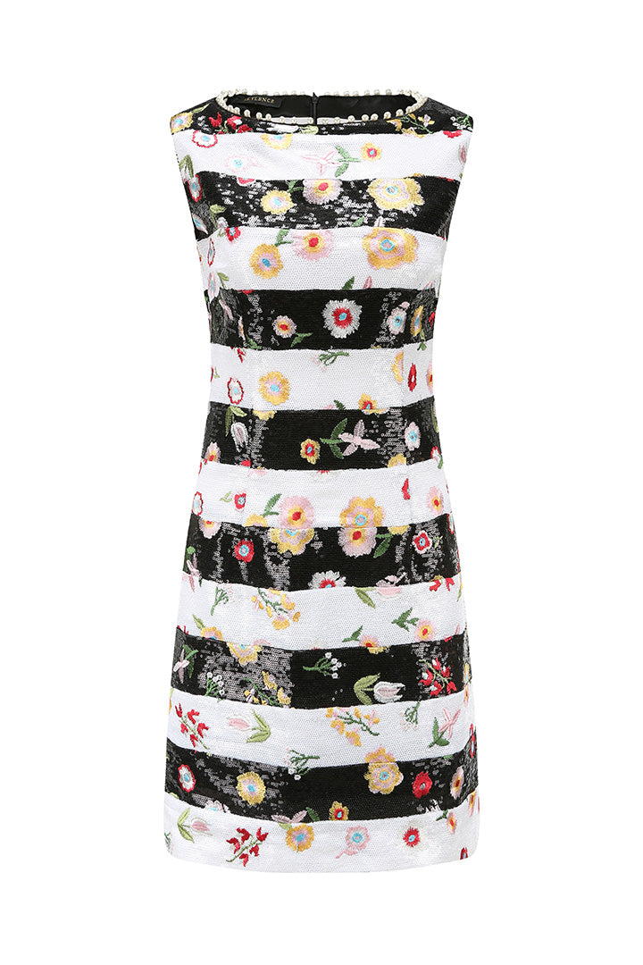 Derling Embroidered Dress (Black and White)