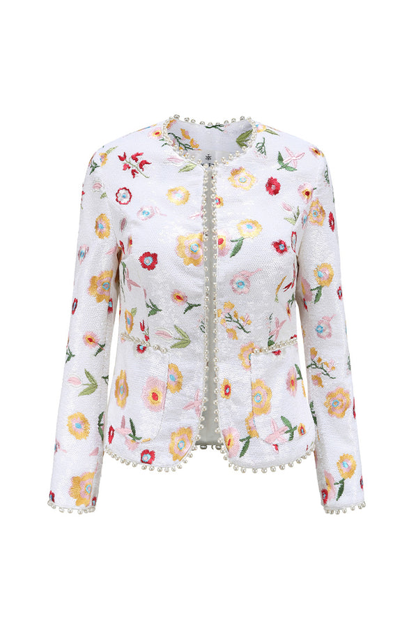 Derling Embroidered Jacket White